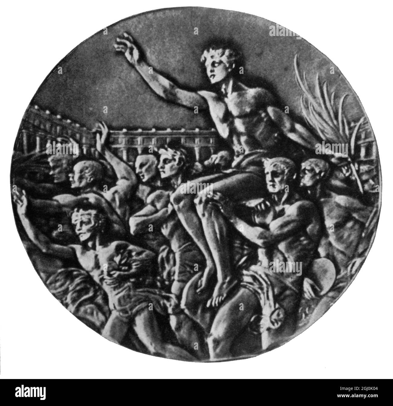 Jeux Olympiques de 1936, Berlin - la Médaille olympique : revers - XIe Olympiade Berlin 1936 (Die Olympiamedaille : Ruckseite) ©TopFoto Banque D'Images