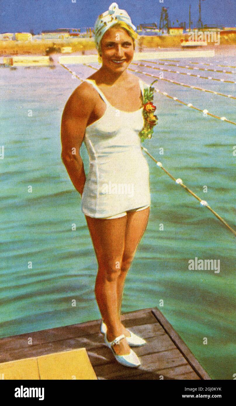 Dorothy Poynton (Etats-Unis), 18 ans, gagnante de la plongée aux Jeux Olympiques d'été à Los Angeles, Californie 1932 officiellement connue sous le nom de Jeux de la X Olympiade Banque D'Images