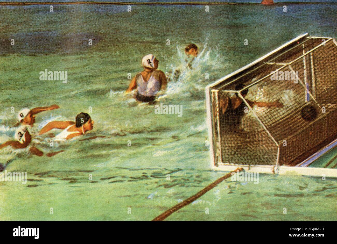 Équipes de boules d'eau allemandes et américaines, se nouant pour la 2e place aux Jeux Olympiques d'été à Los Angeles, Californie 1932 officiellement connu sous le nom de Jeux de la X Olympiade Banque D'Images