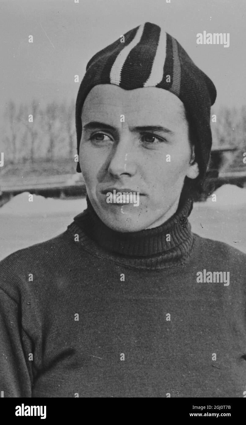 SKIEUR VALENTINA STENIN MEMBRE DE L'ÉQUIPE OLYMPIQUE SOVIÉTIQUE 2 FÉVRIER 1960 Banque D'Images