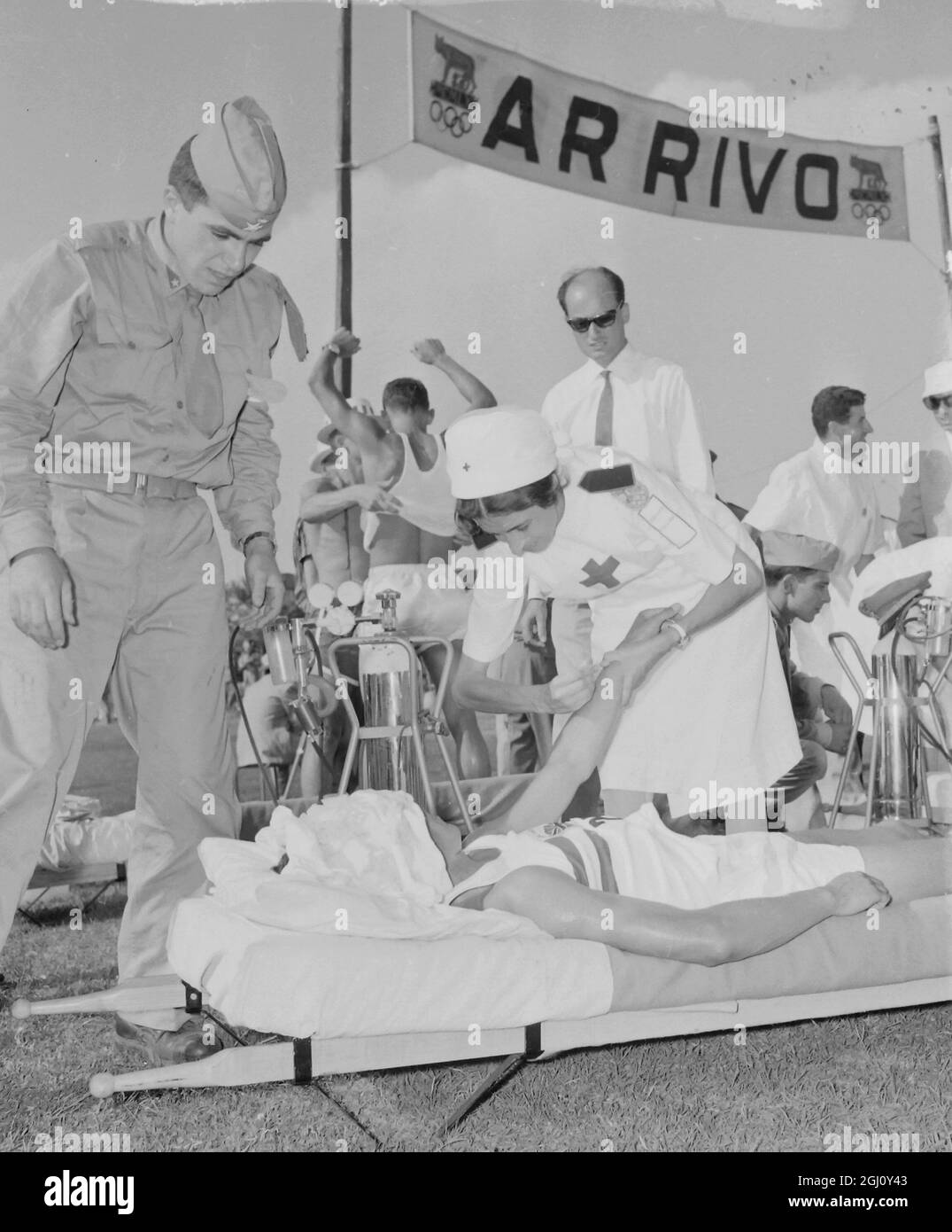 JEU OLYMPIQUE PENTATHLON CROSS COUNTRY 4000M HARVEY BRANCHER COLLAP 1 SEPTEMBRE 1960 Banque D'Images