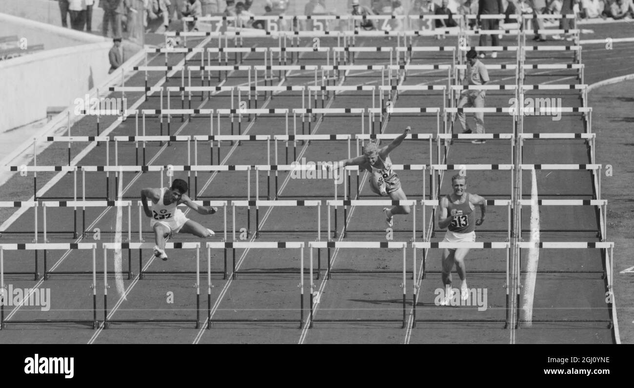 LE JEU OLYMPIQUE DECATHLON 110M HAIES VOGELSANG & D'AUTRES PRENNENT LE 6 SEPTEMBRE 1960 Banque D'Images