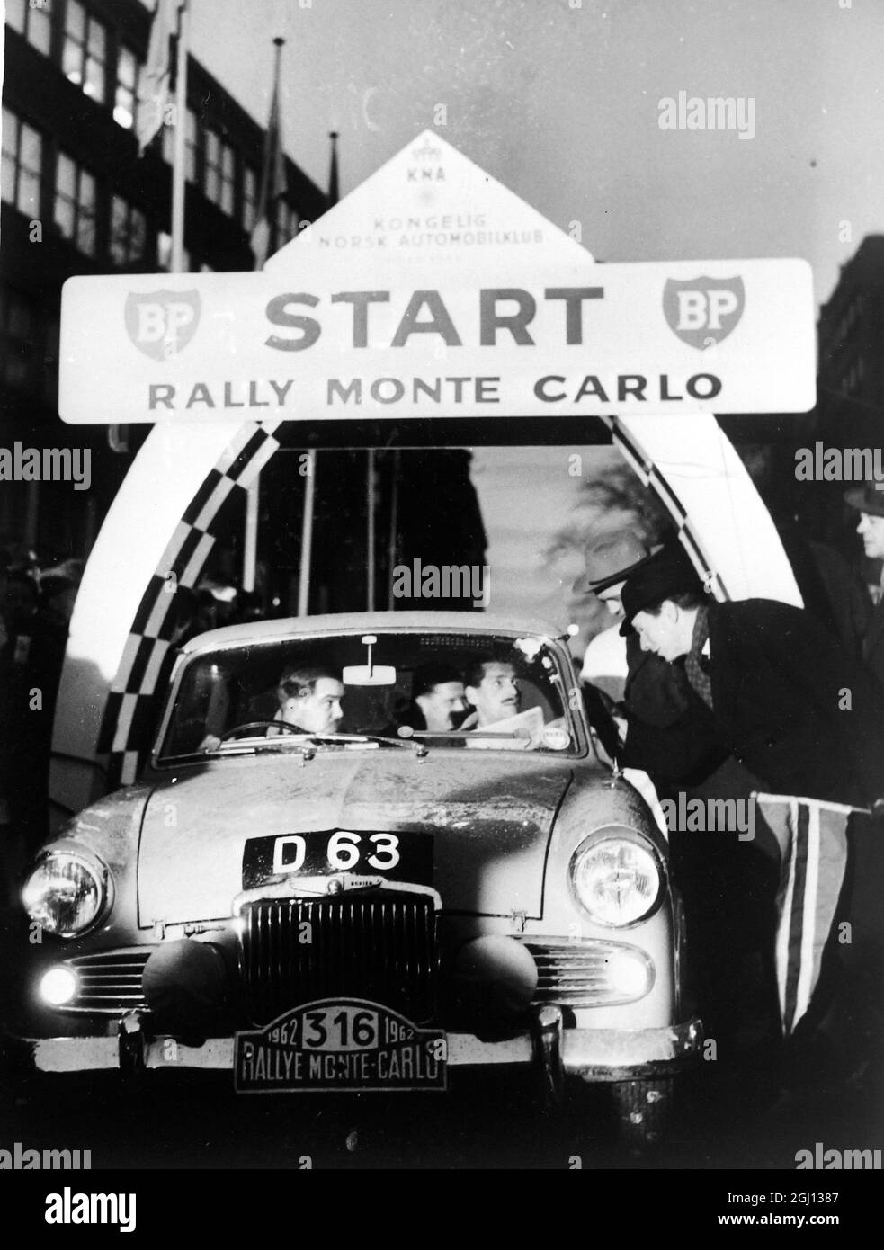 FRASER ALAN SHERLEY-PRIX OSLO - RALLYE MONTE CARLO - 21 JANVIER 1962 Banque D'Images