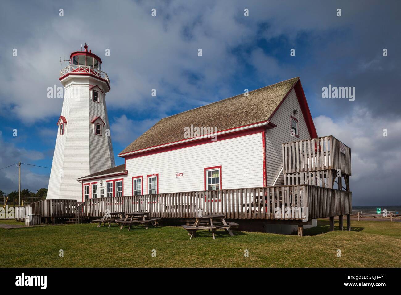 Canada, Île-du-Prince-Édouard, phare de East point. Banque D'Images