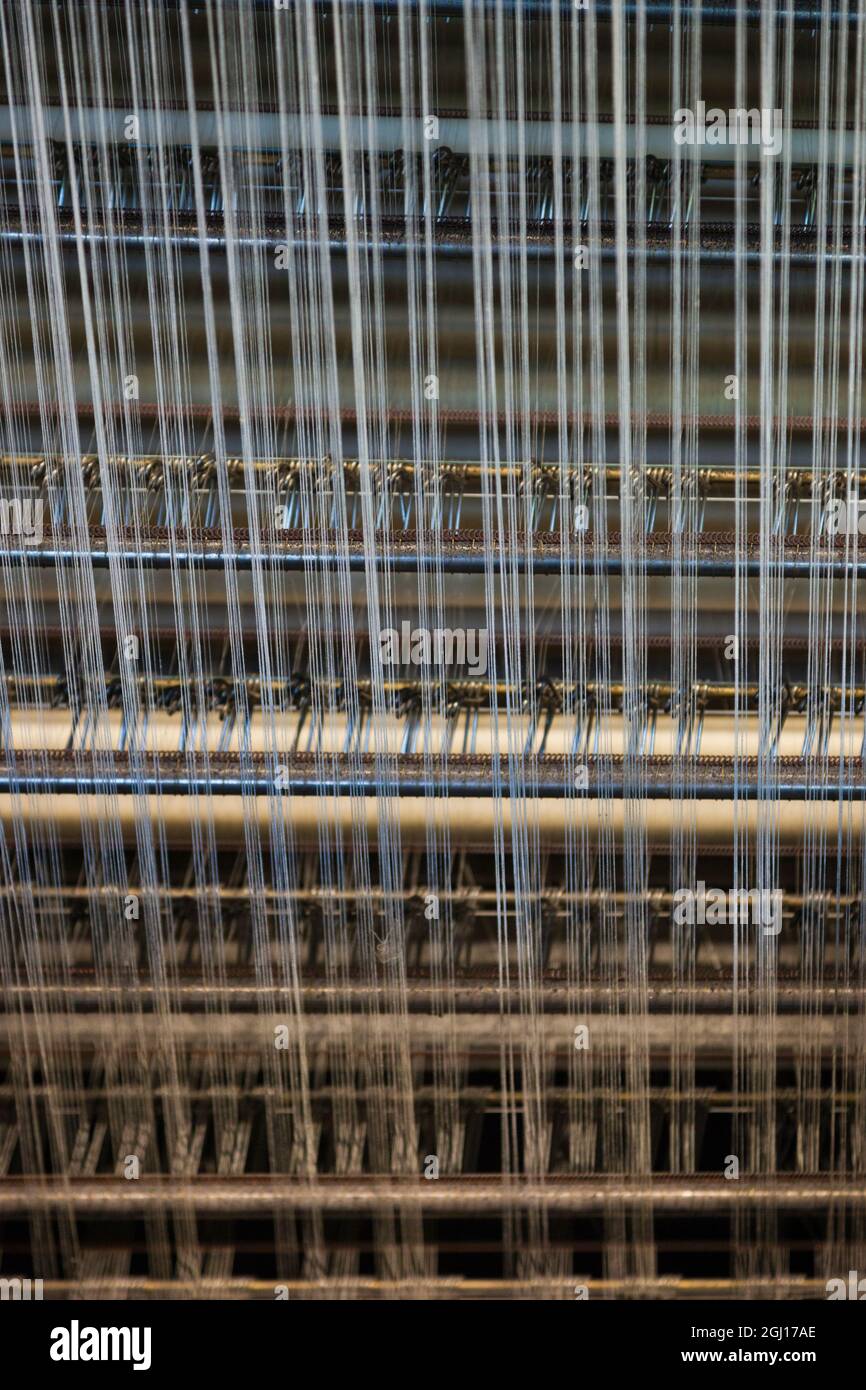 France, Nord-Pas de Calais Region, Pas de Calais Department, Calais, Musee de la Dentelle et de la Mode, museum of lace and fashion, detail of lace-ma Banque D'Images