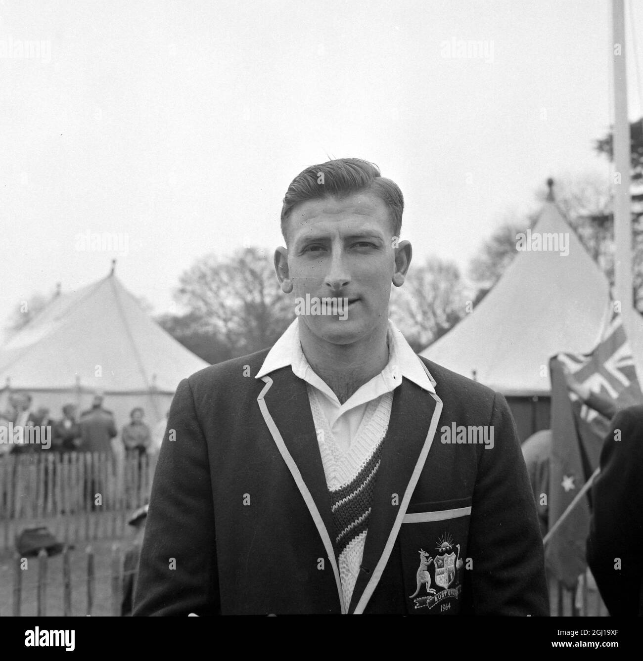 BILL LAWRY, JOUEUR AUSTRALIEN DE CRICKET À ARUNDEL ; 27 AVRIL 1964 Banque D'Images