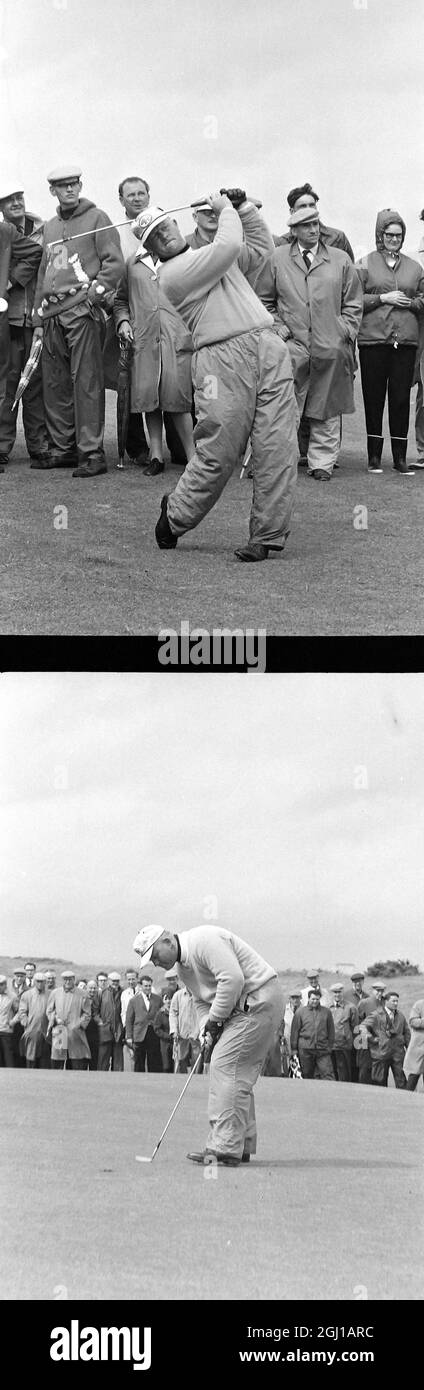 GOLF BRITISH OPEN JACK NICKLAUS PART DU 17 À ST ANDREWS, ÉCOSSE ; 8 JUILLET 1964 Banque D'Images