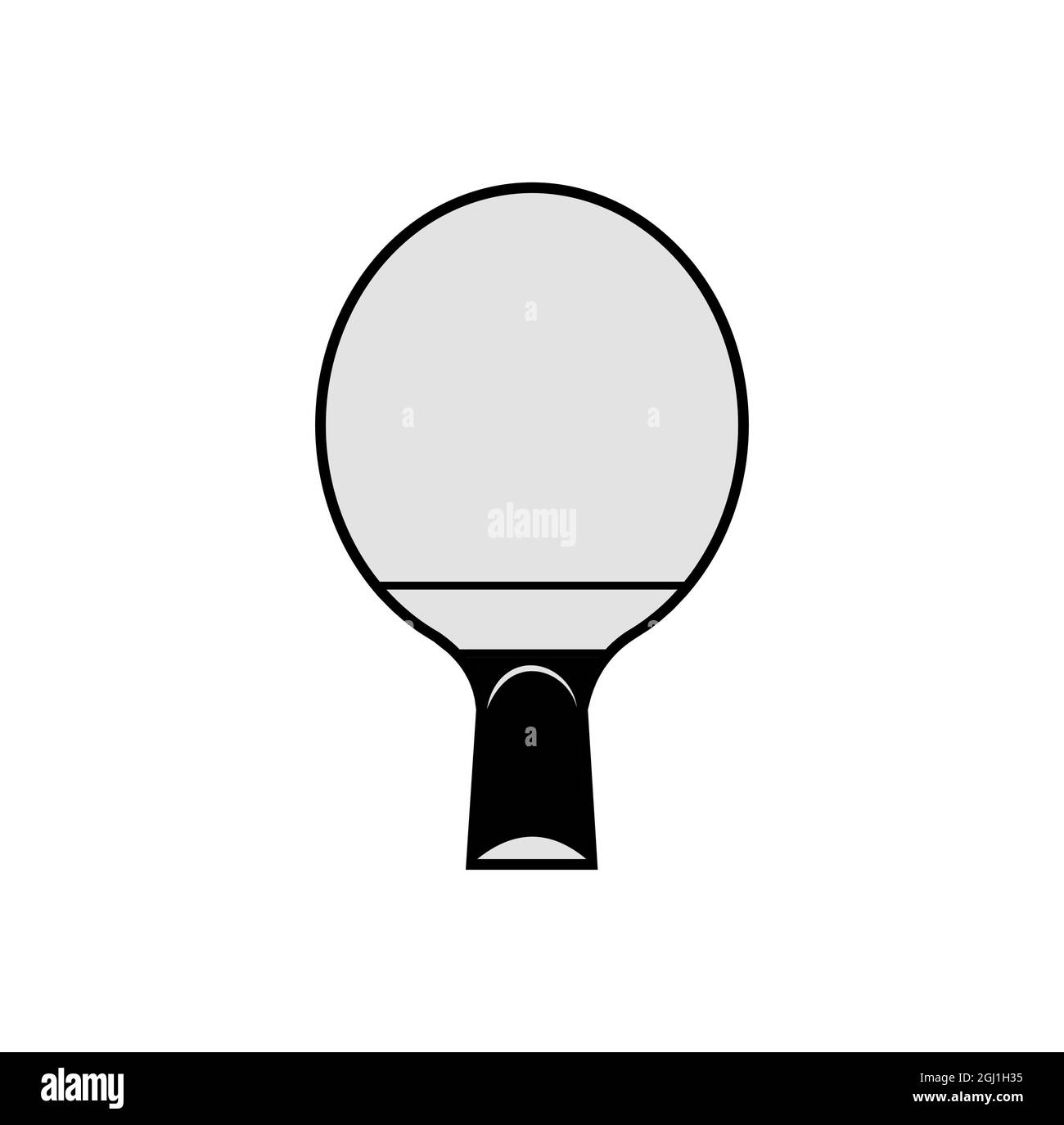 Raquette de ping-pong. Équipement sportif pour athlètes. Isolé sur fond blanc. Symbole, icône. Vecteur d'illustration monochrome Illustration de Vecteur