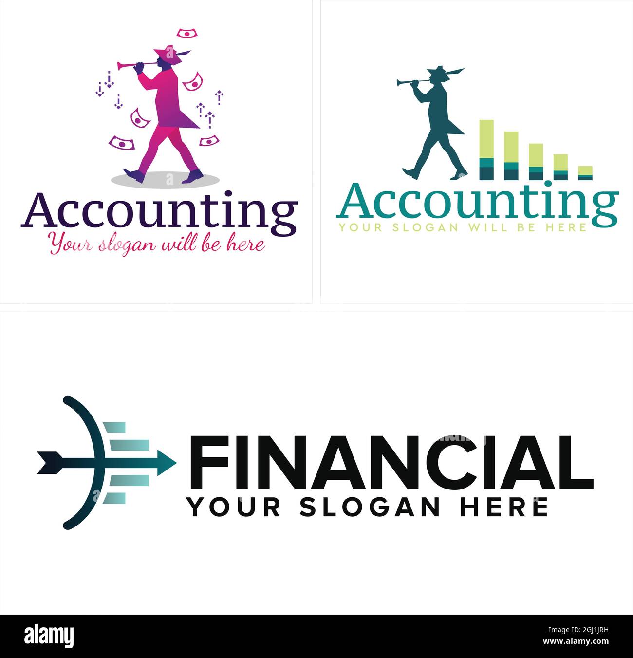Graphique comptable graphique financier flèche argent logo conception Illustration de Vecteur