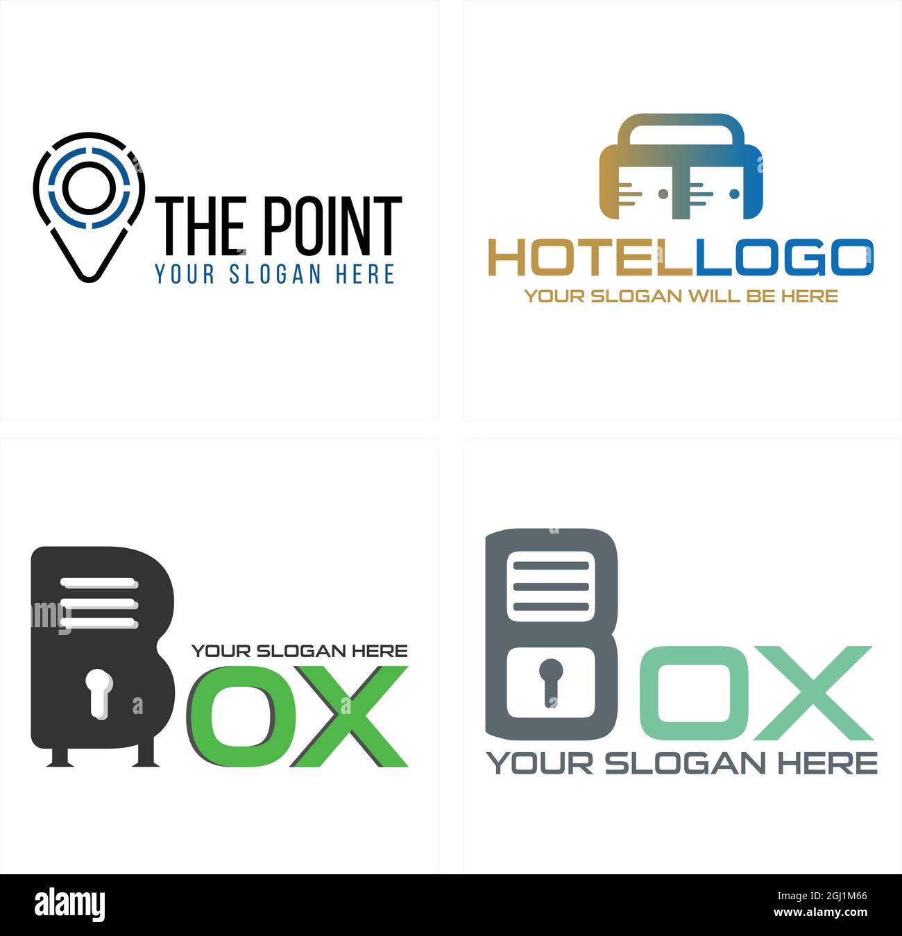 Design du logo de la carte des points d'hôtels de voyage Illustration de Vecteur
