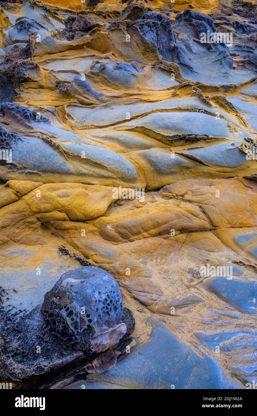 Formations rocheuses à Bean Hollow Beach, Californie, États-Unis Banque D'Images