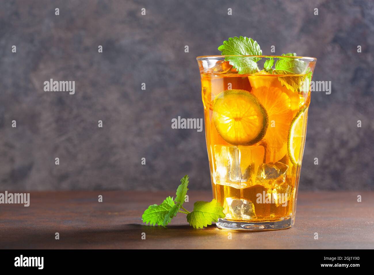 Plateau de glace au citron et menthe Banque D'Images