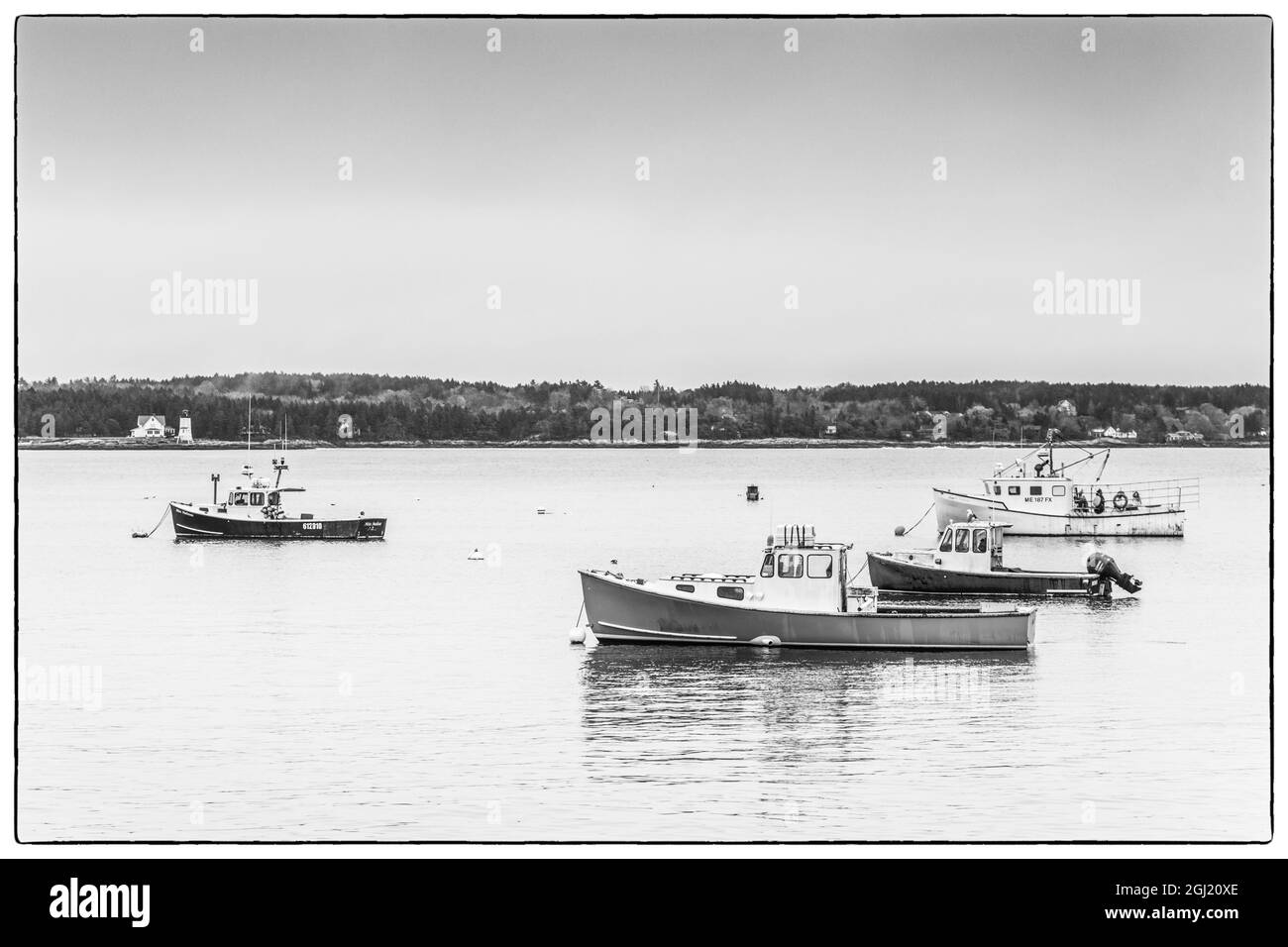 États-Unis, Maine Five Islands. Bateaux de pêche. Banque D'Images