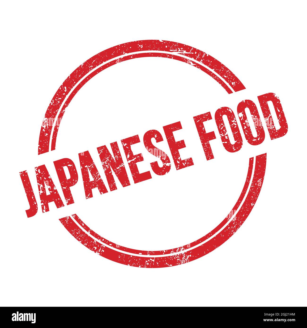 Texte DE LA CUISINE JAPONAISE écrit sur un timbre rond rouge grungy vintage. Banque D'Images