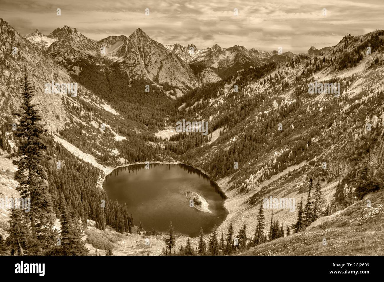 États-Unis, État de Washington. Forêt nationale de Wenatchee, lac Ann, de Maple Pass. Banque D'Images