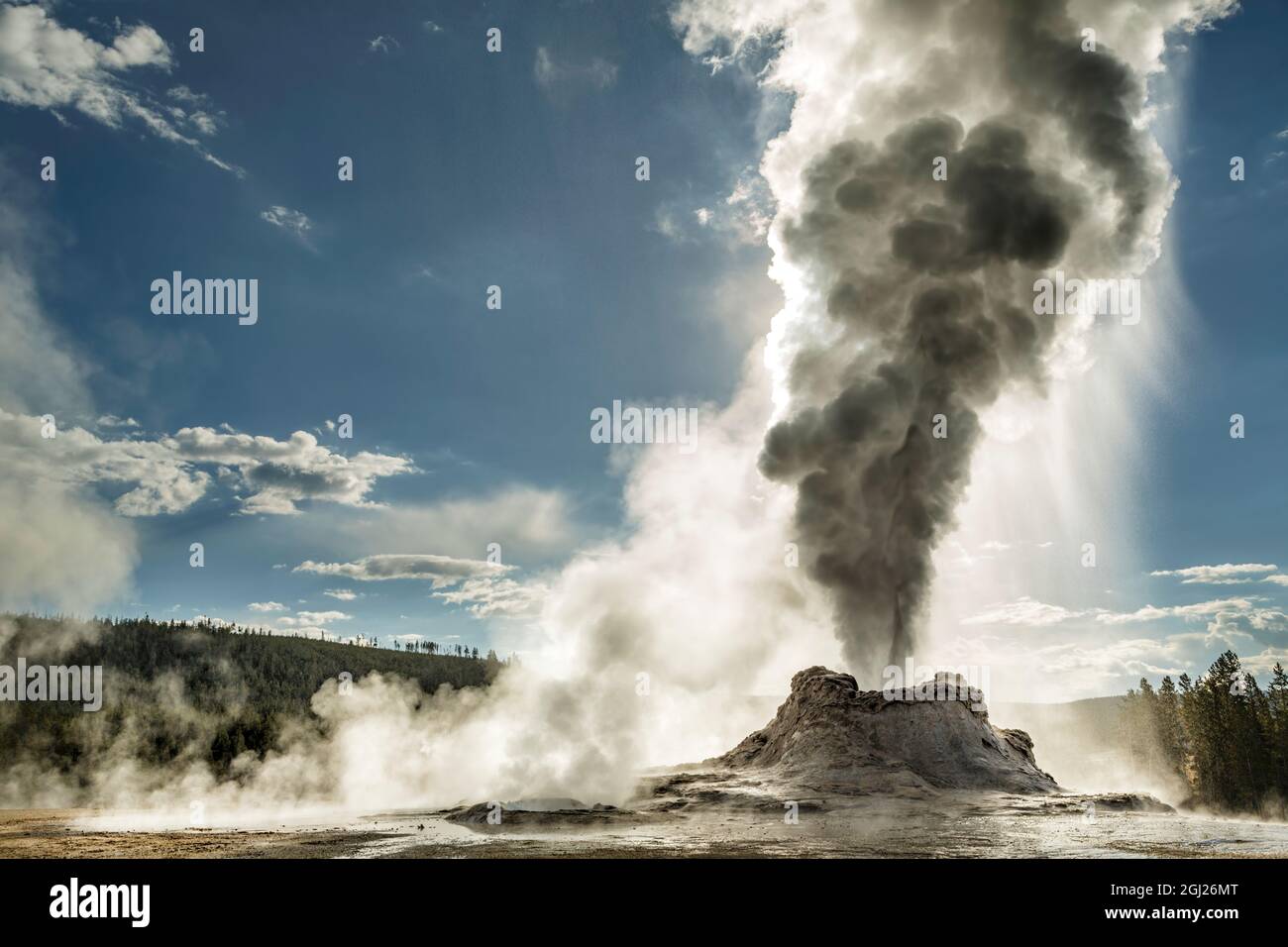 Castle Geyser, Upper Geyser Basin, Parc National de Yellowstone, Wyoming/Montana. Banque D'Images