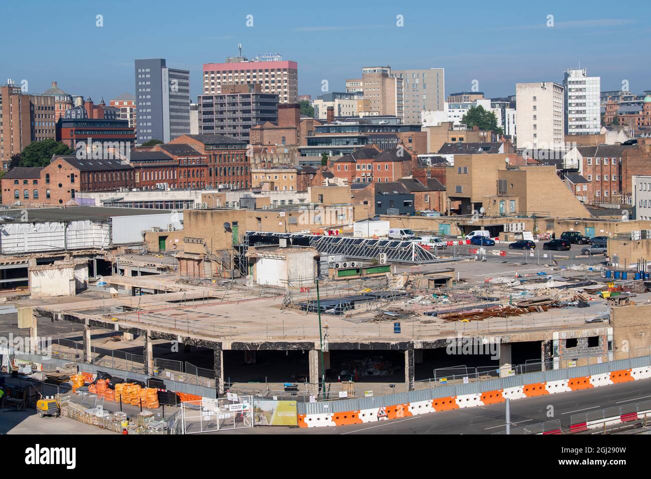 Le site de l'ancien centre commercial Broadmarsh au sud de Nottingham City, dans le Nottinghamshire, Angleterre Banque D'Images