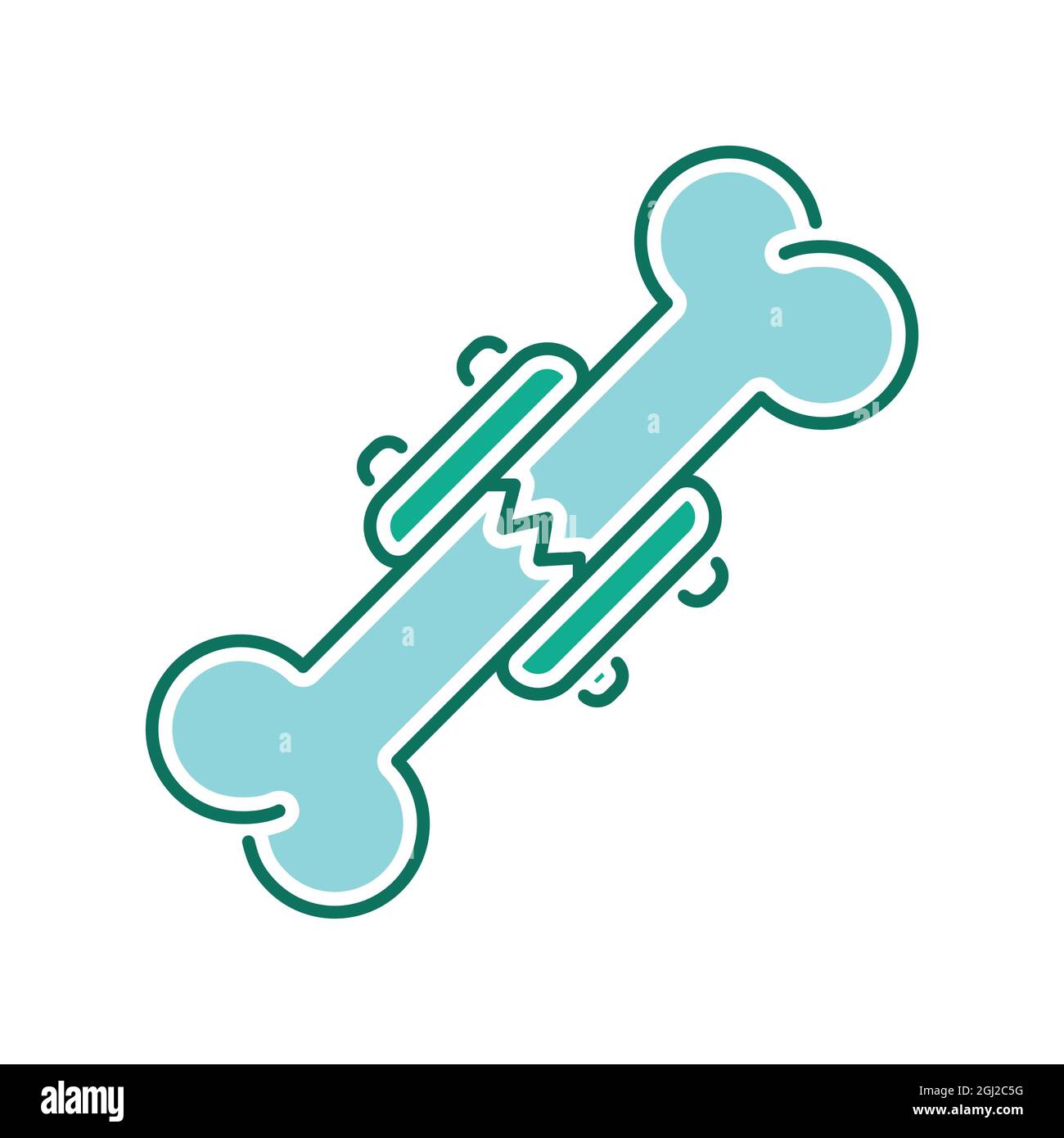 Icône de la ligne de couleur de l'os de l'implant interne. Traitement des blessures. Elément vectoriel isolé. Pictogramme de contour pour la page Web, l'application mobile, la promotion. Illustration de Vecteur