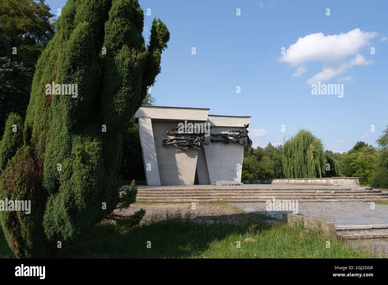 Lambinowice, Pologne - 21 août 2021 : prisonniers soviétiques de cimetière de guerre et mémorial. Environ 40.000 personnes ont péri dans le camp Stalag 318 VIII F 344 Banque D'Images