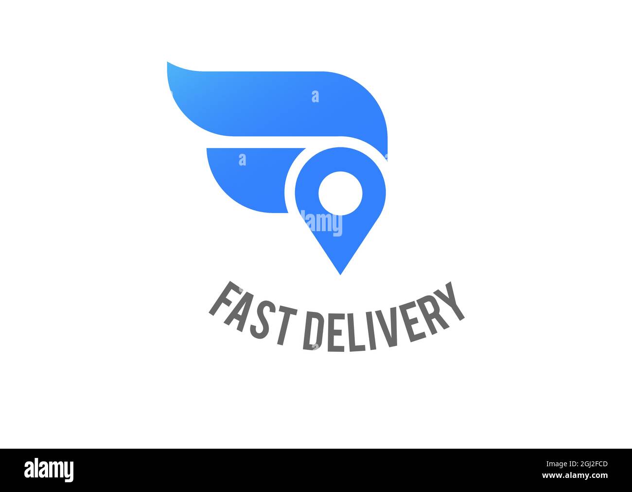 Logo, emblème et icône de livraison bleus Illustration de Vecteur