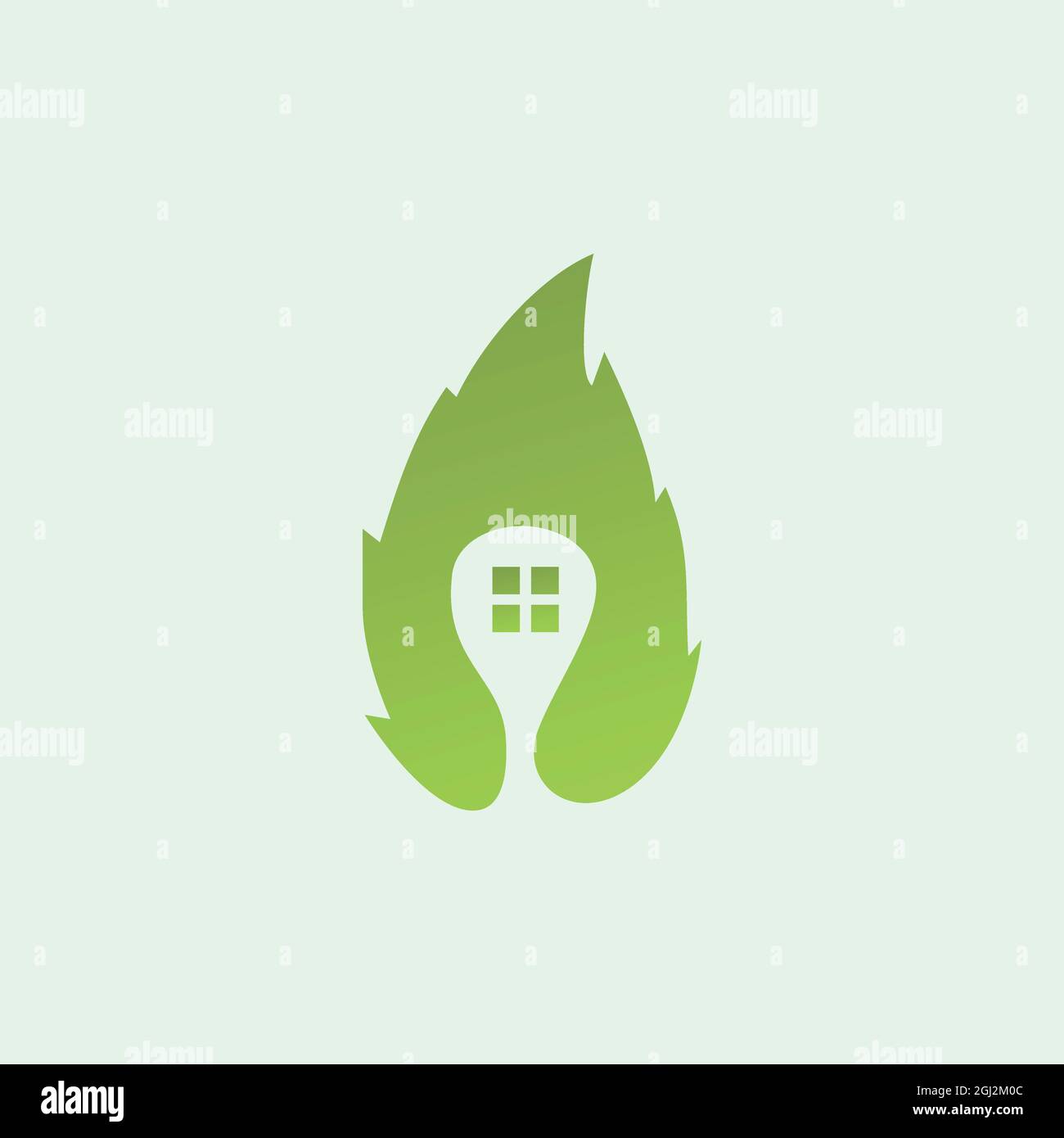 résumé nature feuille accueil logo icône plat design vectoriel concept graphique Illustration de Vecteur