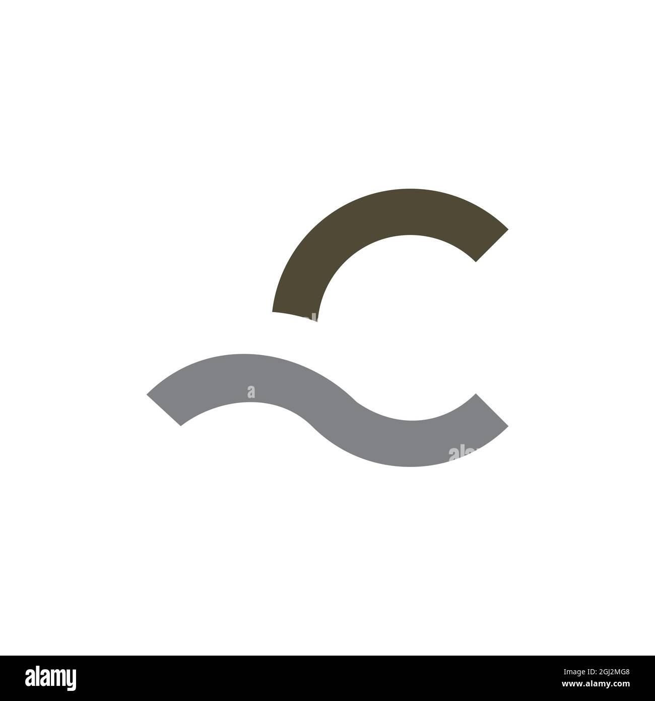 Lettre C technologie logo icône vecteur plat concept graphique simple design élégant Illustration de Vecteur