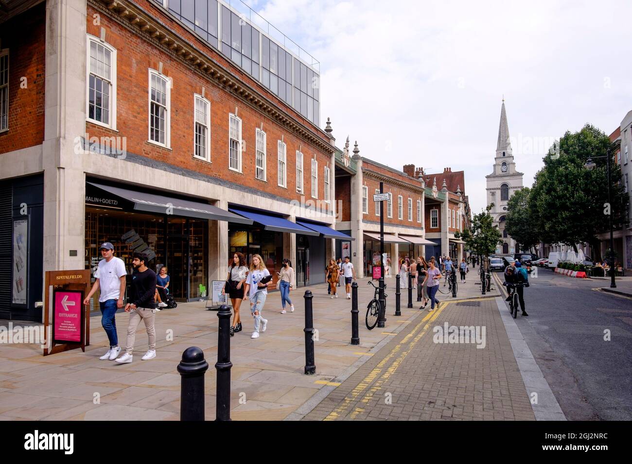 Brushfield Street, Spitalfields, est de Londres, Royaume-Uni Banque D'Images