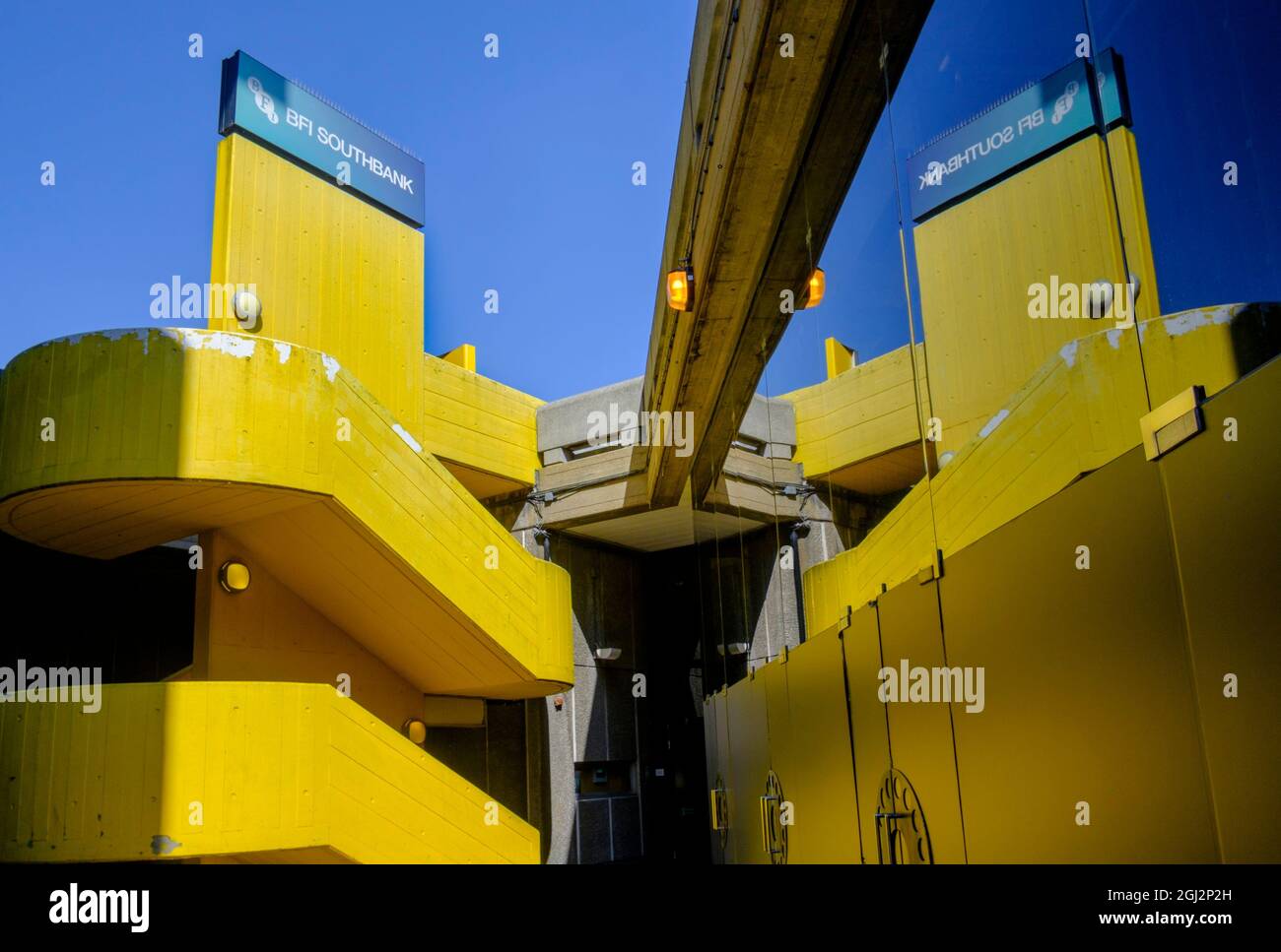 Staircase to BFI Cinema, Southbank, Londres, Royaume-Uni. Banque D'Images