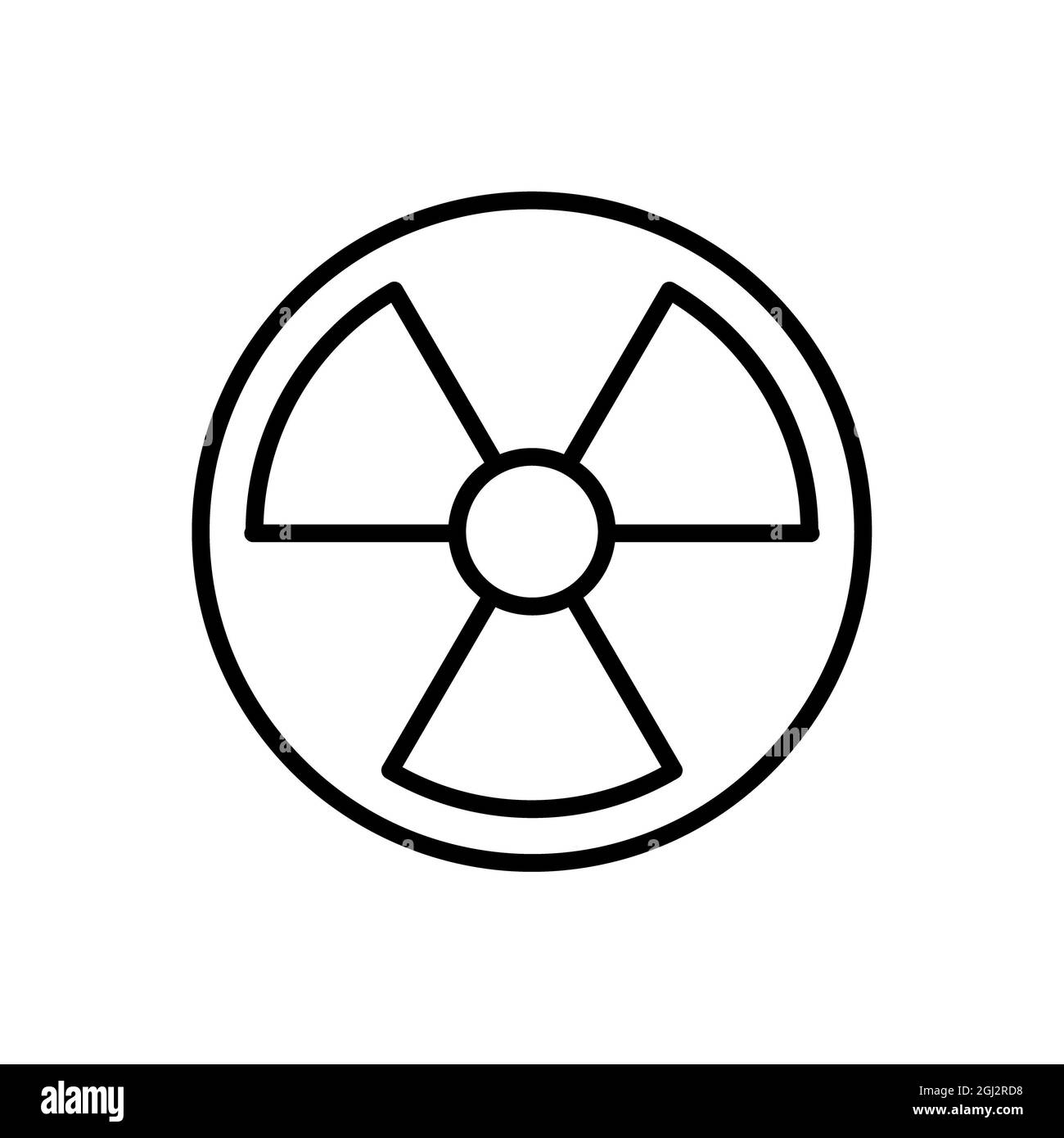 Icône rayonnement. Pictogramme plat toxique pour toile. Trait. Symbole ...