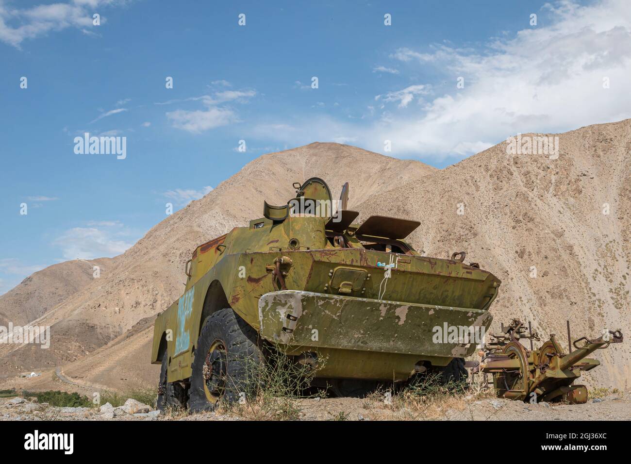 Vieux matériel militaire dans la vallée de Panjshir, en Afghanistan Banque D'Images