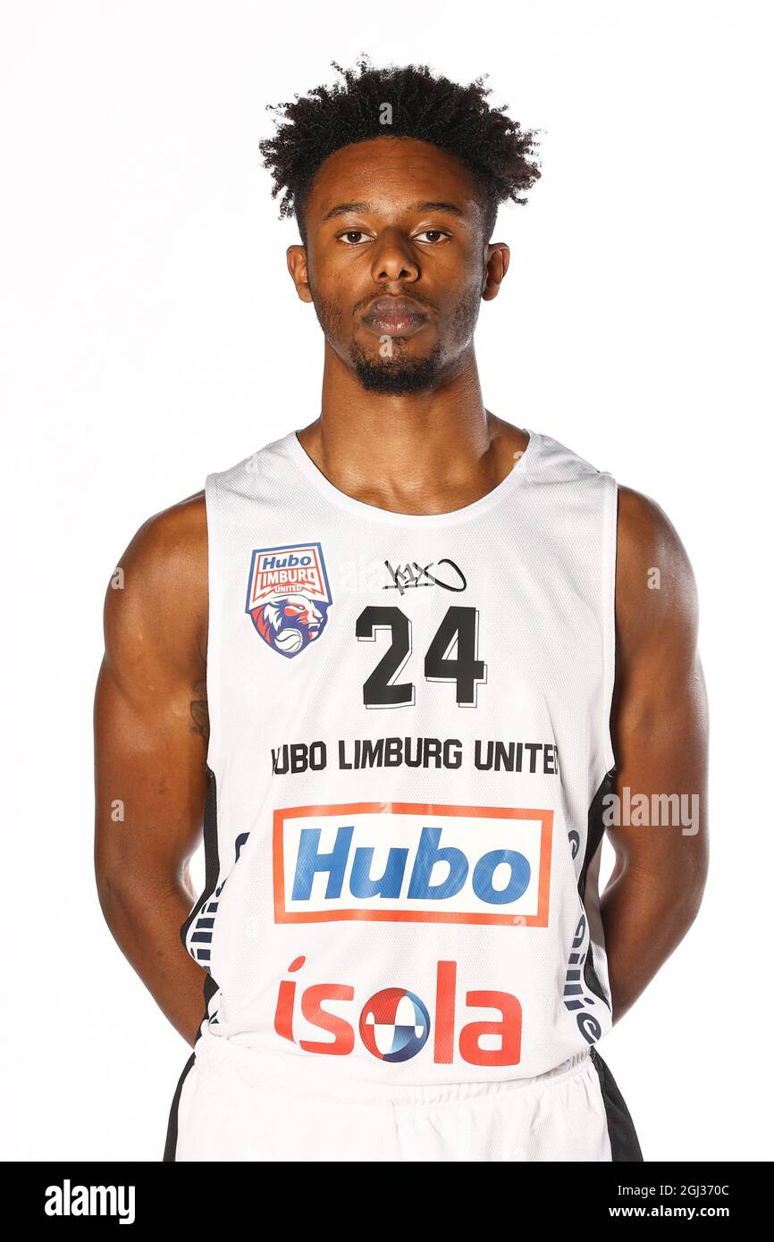 Justin Gordon pose à un photoshop de l'équipe belge de basket-ball Limburg United, devant la 2021-2022 EuroMillions League, mardi 07 septembre 2021 i Banque D'Images
