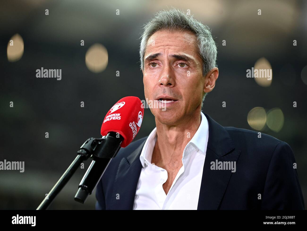 Paulo Sousa, directeur de la Pologne, s'adresse aux médias avant le match de qualification de la coupe du monde de la FIFA 2022 au PGE Narodowy Stadium, à Varsovie. Date de la photo: Mercredi 8 septembre 2021. Banque D'Images