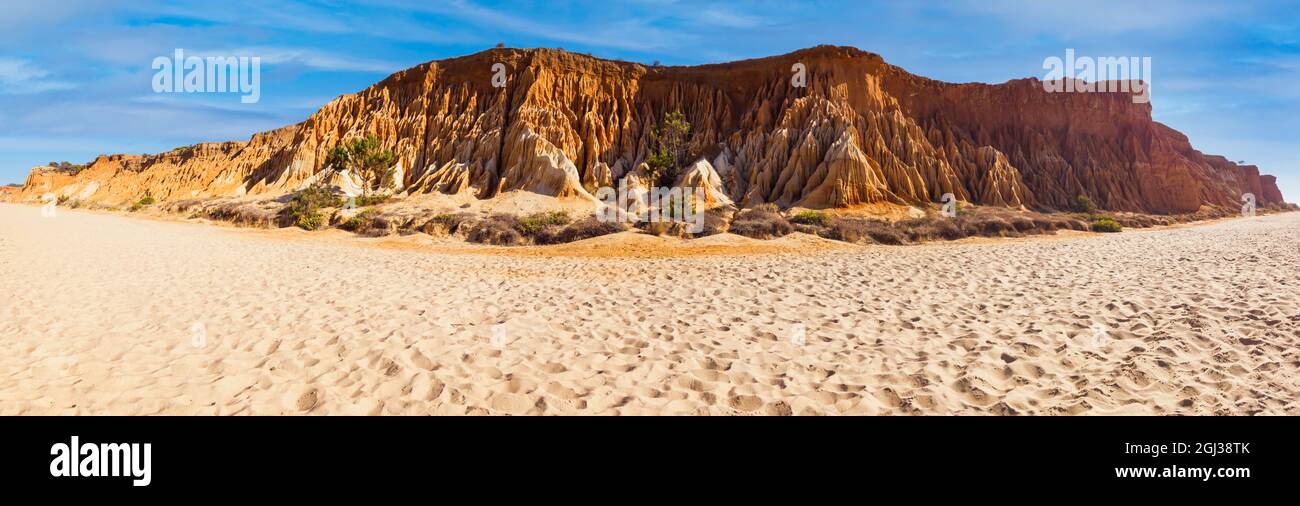 Panorama incroyable depuis une falaise de plage en Algarve, Portugal Banque D'Images