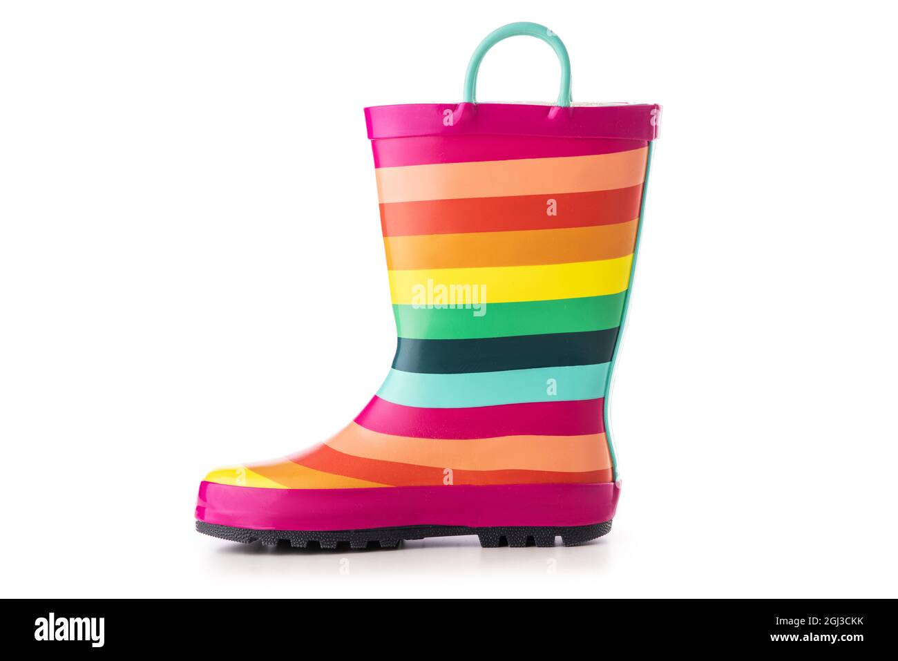 Bottes en caoutchouc colorées pour enfants, isolées de la pluie sur fond  blanc Photo Stock - Alamy