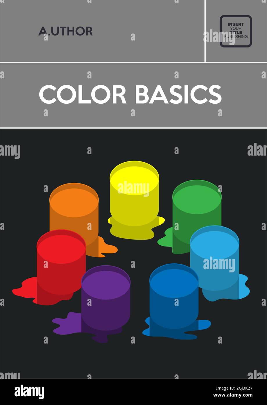 Notions de base sur les couleurs. Peinture arc-en-ciel sur fond sombre. Illustration de style vintage. S'applique aux livres, affiches, écriteaux, etc Illustration de Vecteur