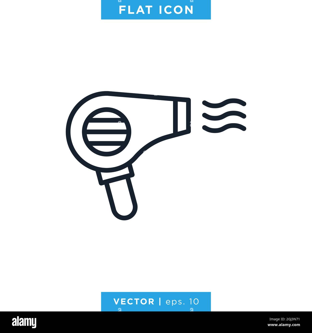 Modèle de conception d'illustrations vectorielles pour sèche-cheveux. Vecteur eps modifiable 10. Illustration de Vecteur