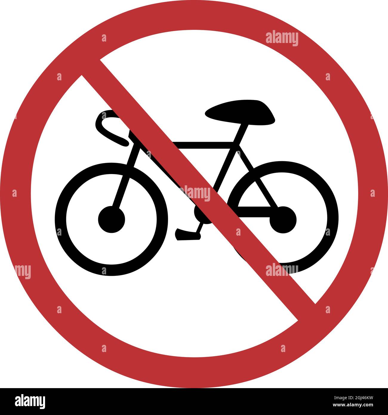 Illustration vectorielle de la signalisation, vélo interdit Illustration de Vecteur