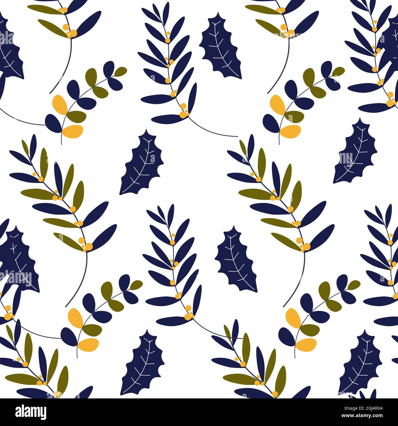 Feuilles et branches, motif de feuillage de la saison d'automne Illustration de Vecteur