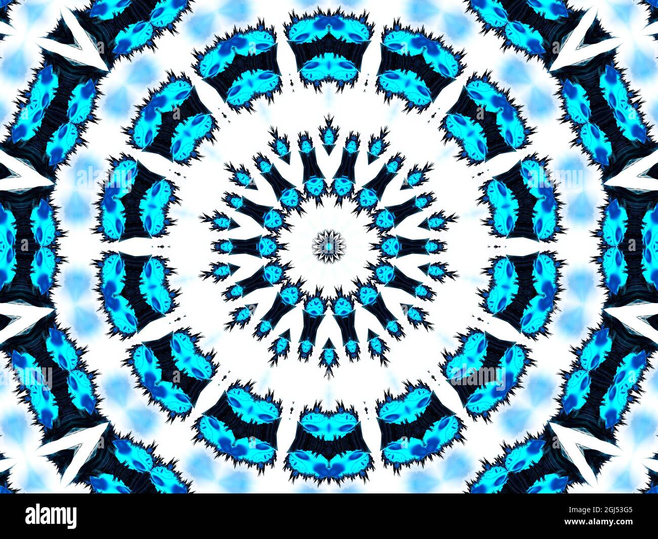 Motif néon cyan. Motif aztèque sans couture. Décoration sans fin mignonne. Design populaire moderne. Motif boho vintage. Style folklorique géométrique. Indigo, noir, blanc, Banque D'Images