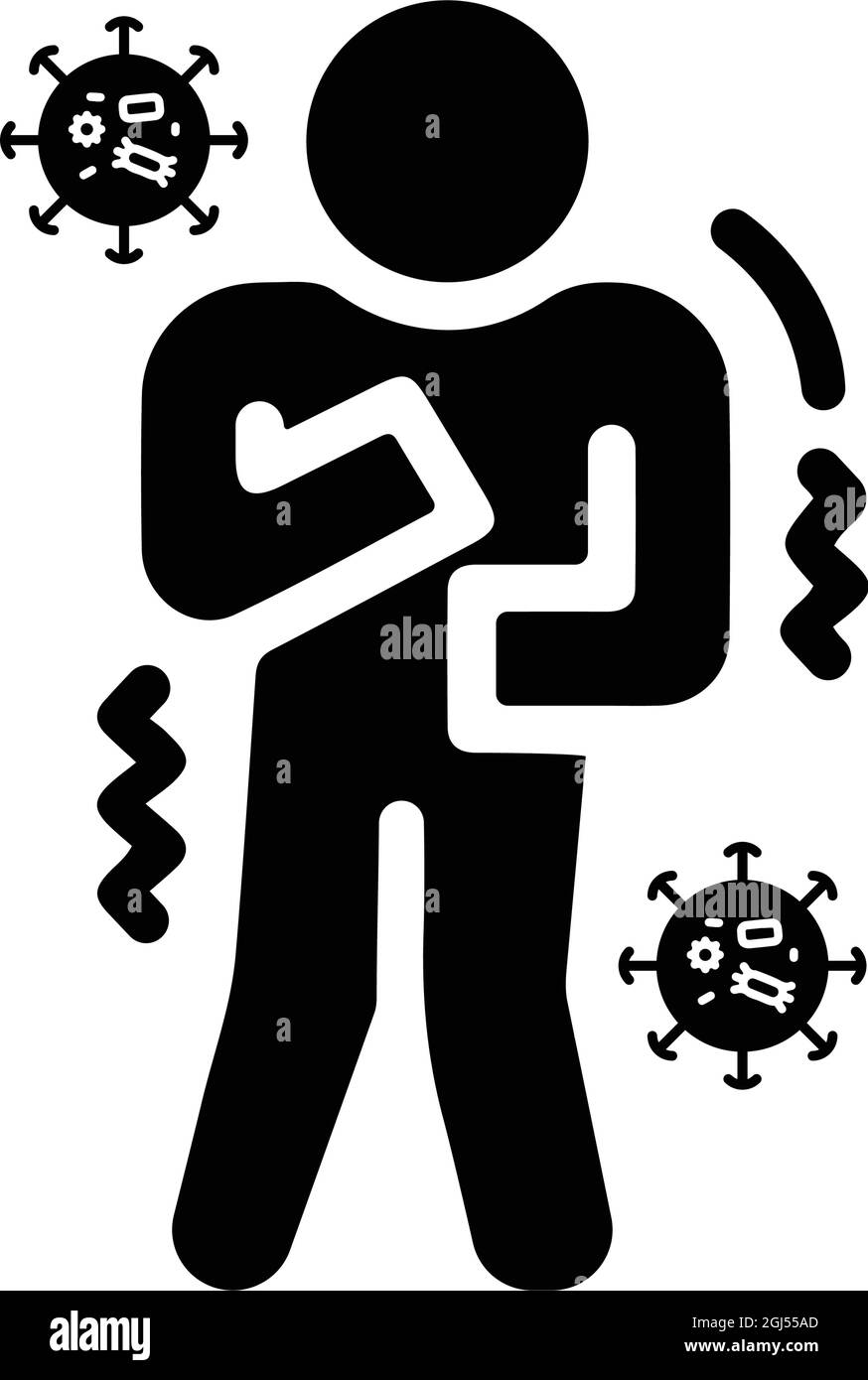 l'icône de fièvre froide est isolée sur fond blanc. Utilisation à des fins graphiques et de conception de sites Web ou à des fins commerciales. Fichier EPS vectoriel. Illustration de Vecteur