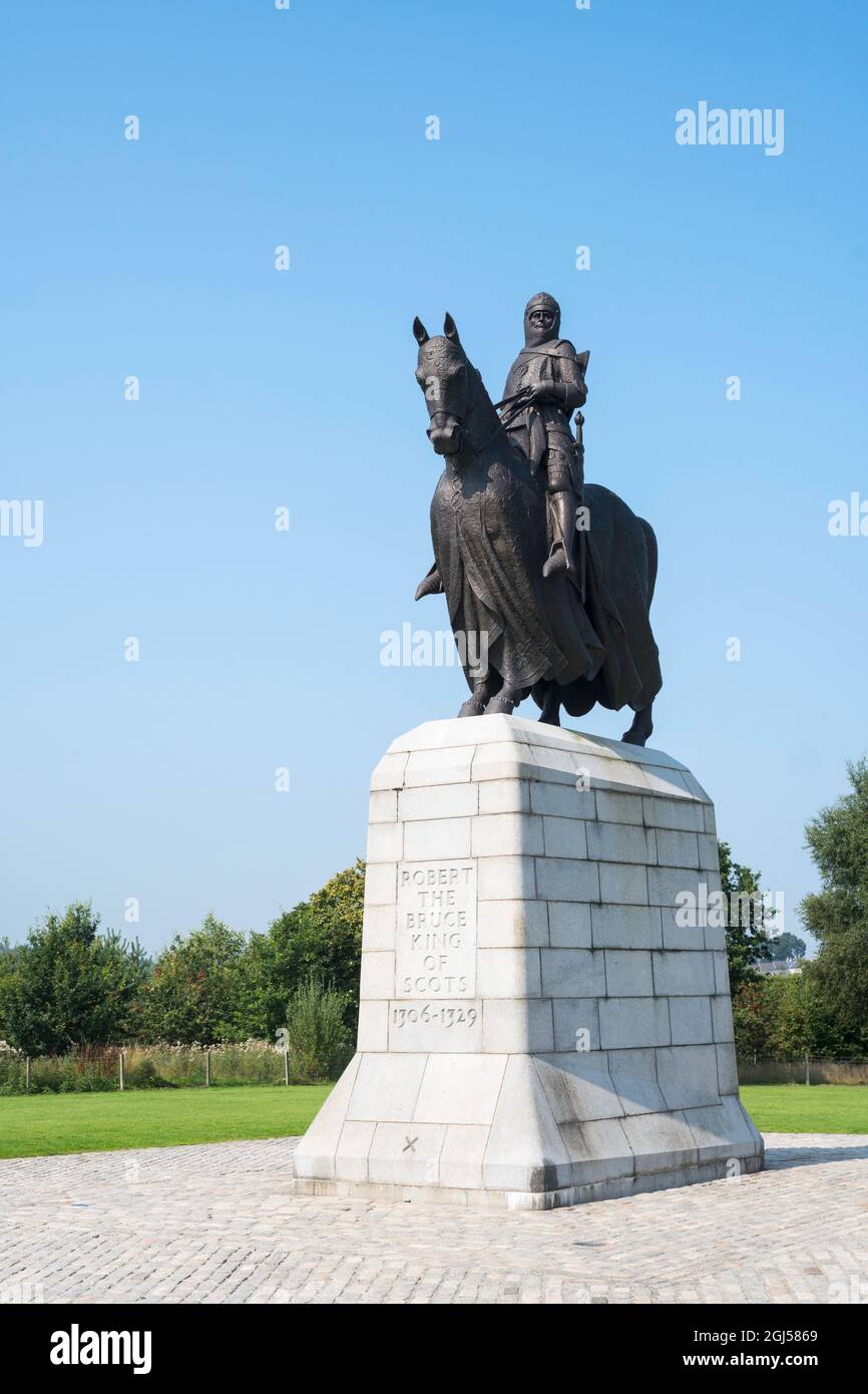 Statue en bronze de Robert the Bruce à Bannockburn, à Stirling, en Écosse, au Royaume-Uni Banque D'Images