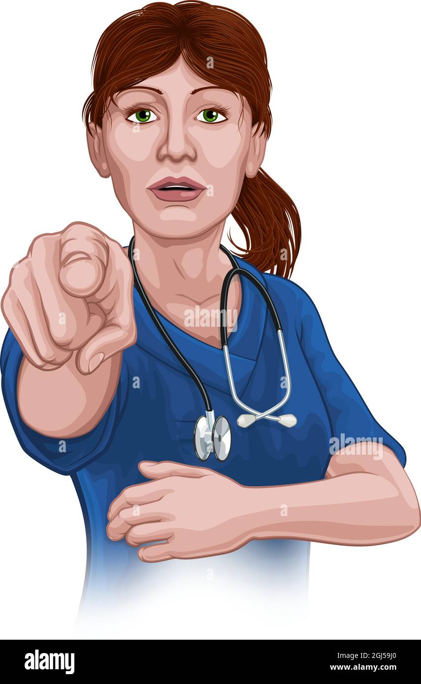 Médecin ou infirmière femme dans les exfoliations pointage uniforme Illustration de Vecteur
