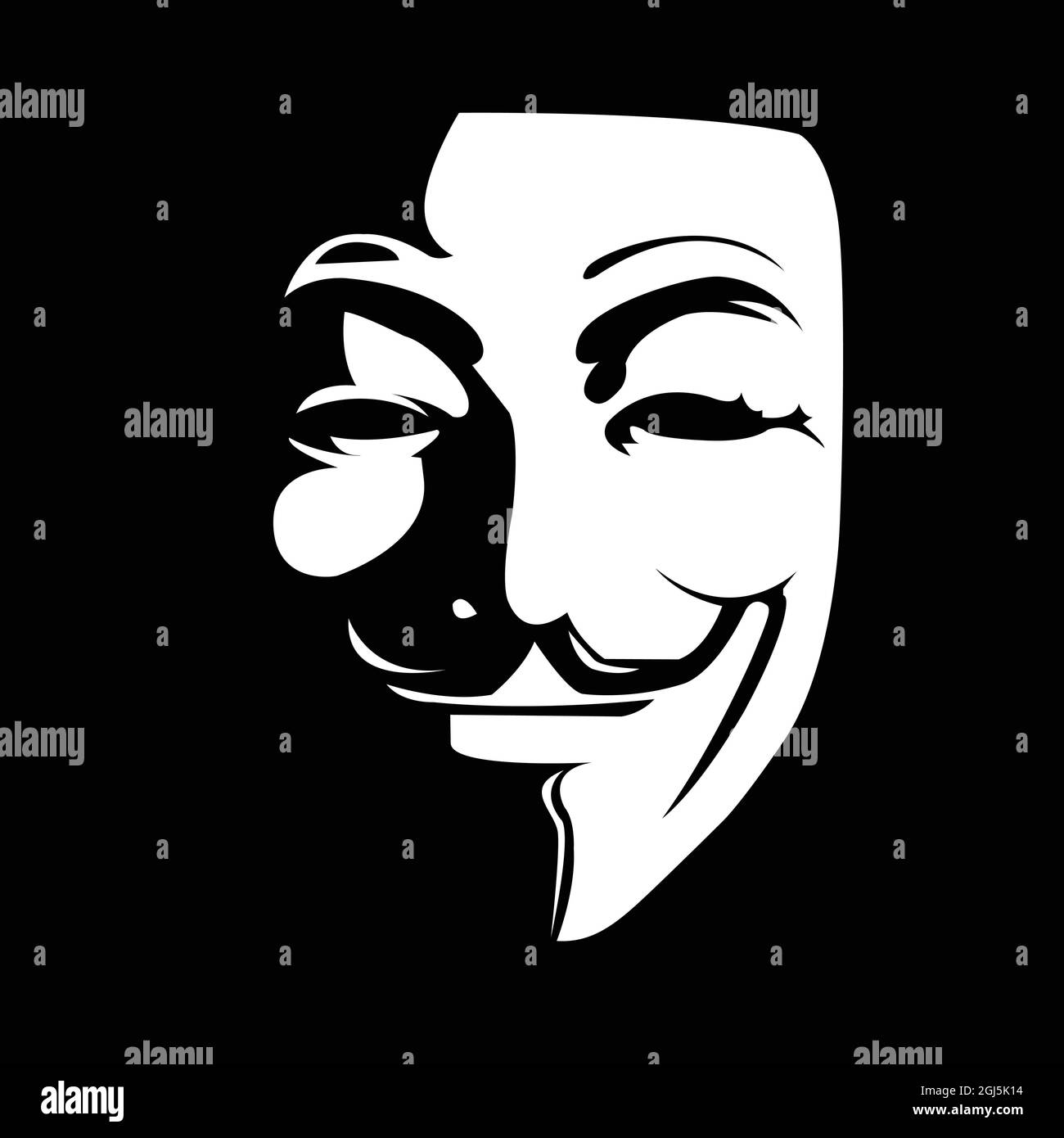 Un masque Vendeta en vecteur d'ombre Illustration de Vecteur