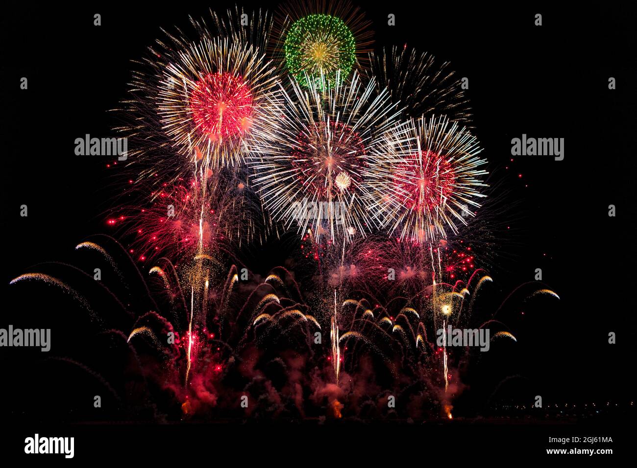 Une explosion de feux d'artifice à Nagano City, Japon Banque D'Images
