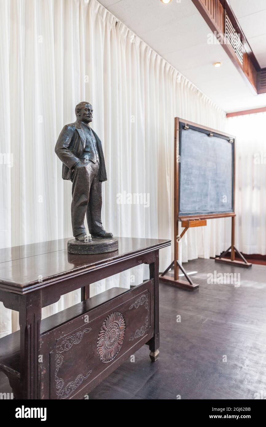 Laos, Vientiane. Mémorial Kaysone Phomvihane, ancienne résidence du leader communiste lao dans l'ancien bâtiment de la CIA, premier intérieur du bâtiment du Politburo lao. Banque D'Images