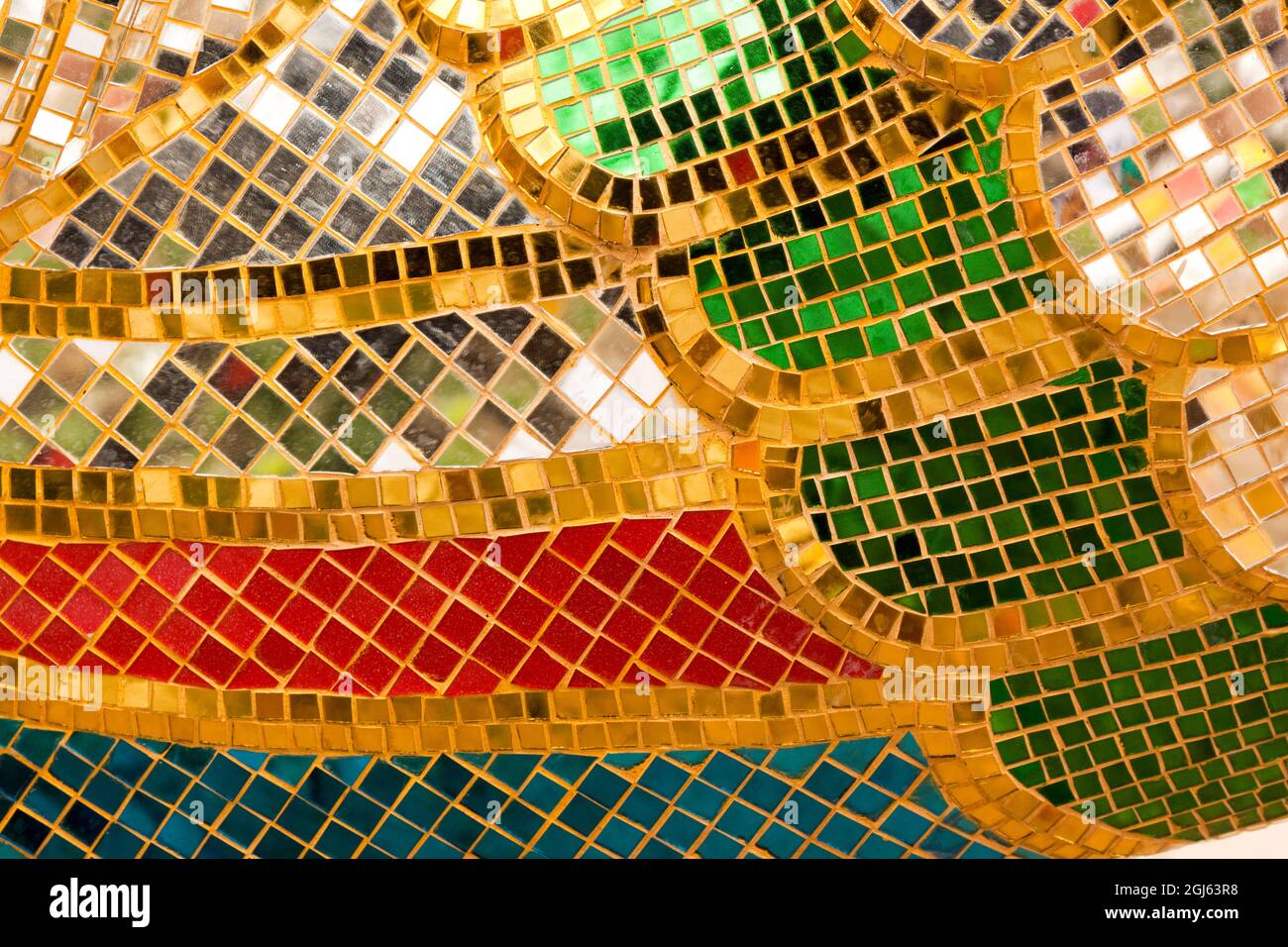 Thaïlande, mosaïque colorée abstrait. Banque D'Images