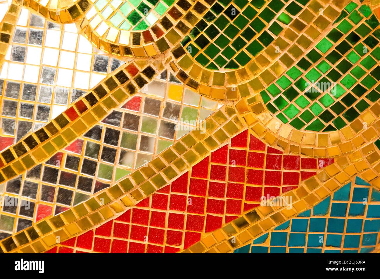 Thaïlande, mosaïque colorée abstrait. Banque D'Images