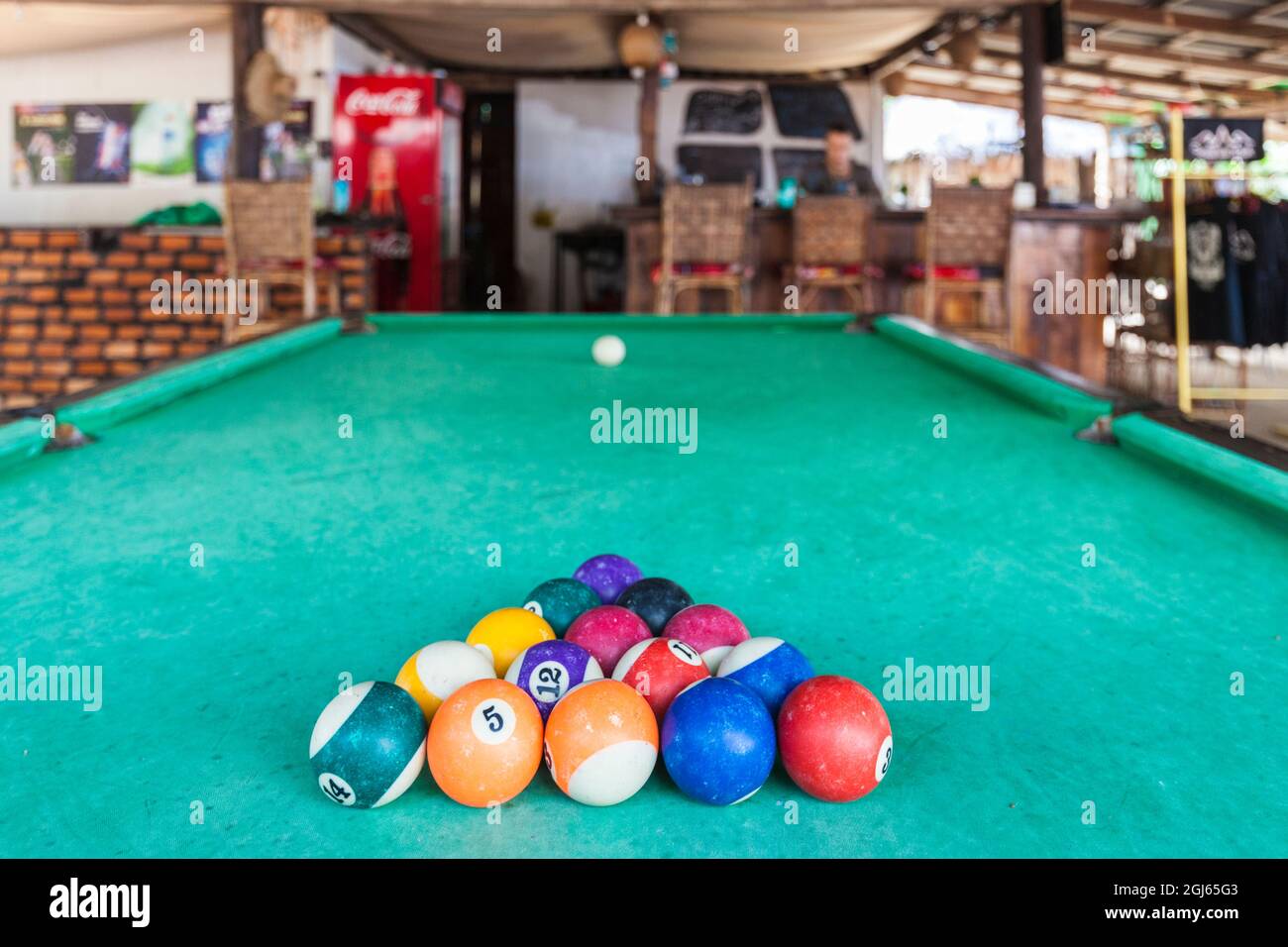 Cambodge, Sihanoukville. Otres Beach, table de billard. Banque D'Images