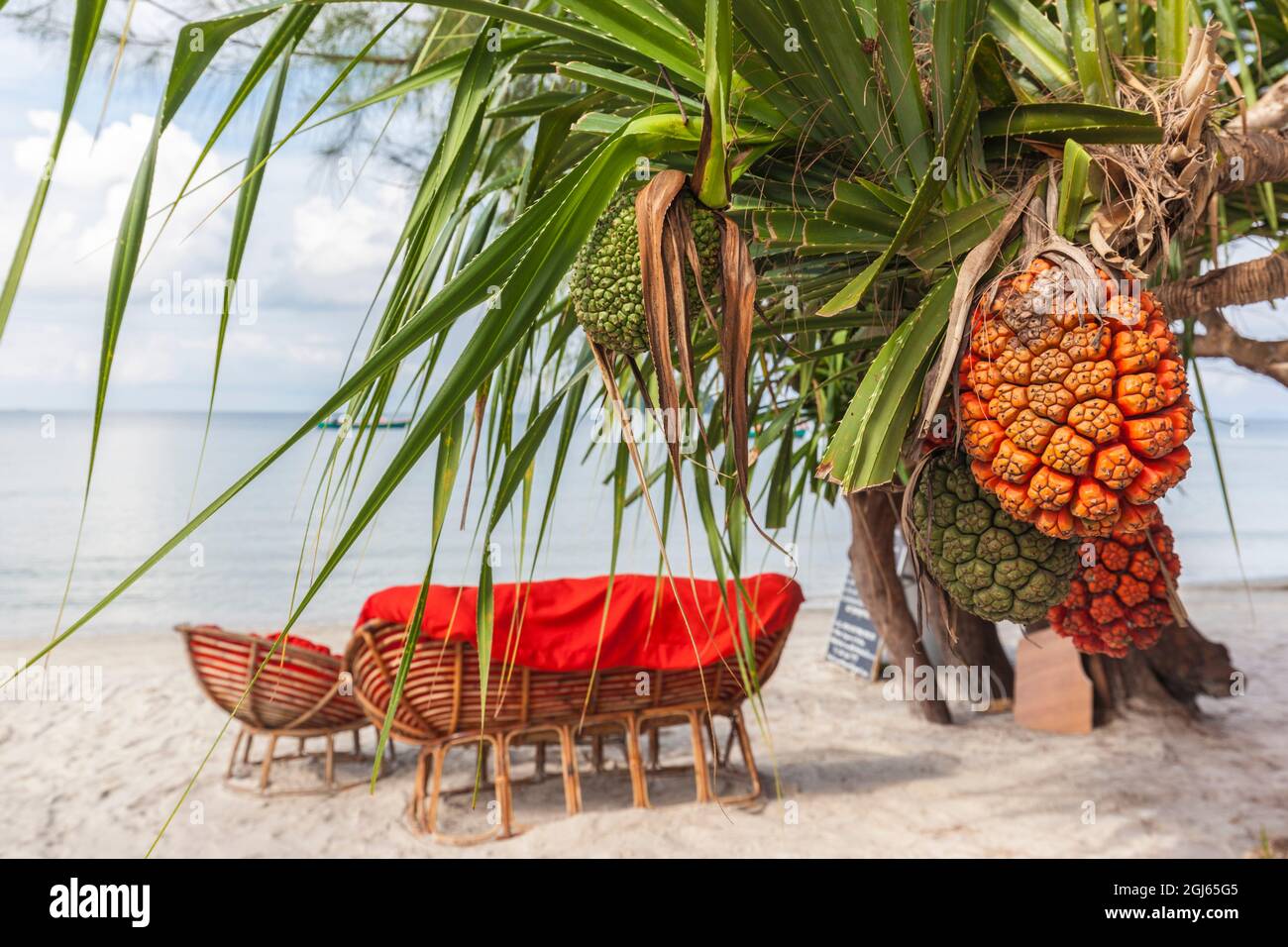 Cambodge, Sihanoukville. Otres Beach, bar de plage. Banque D'Images