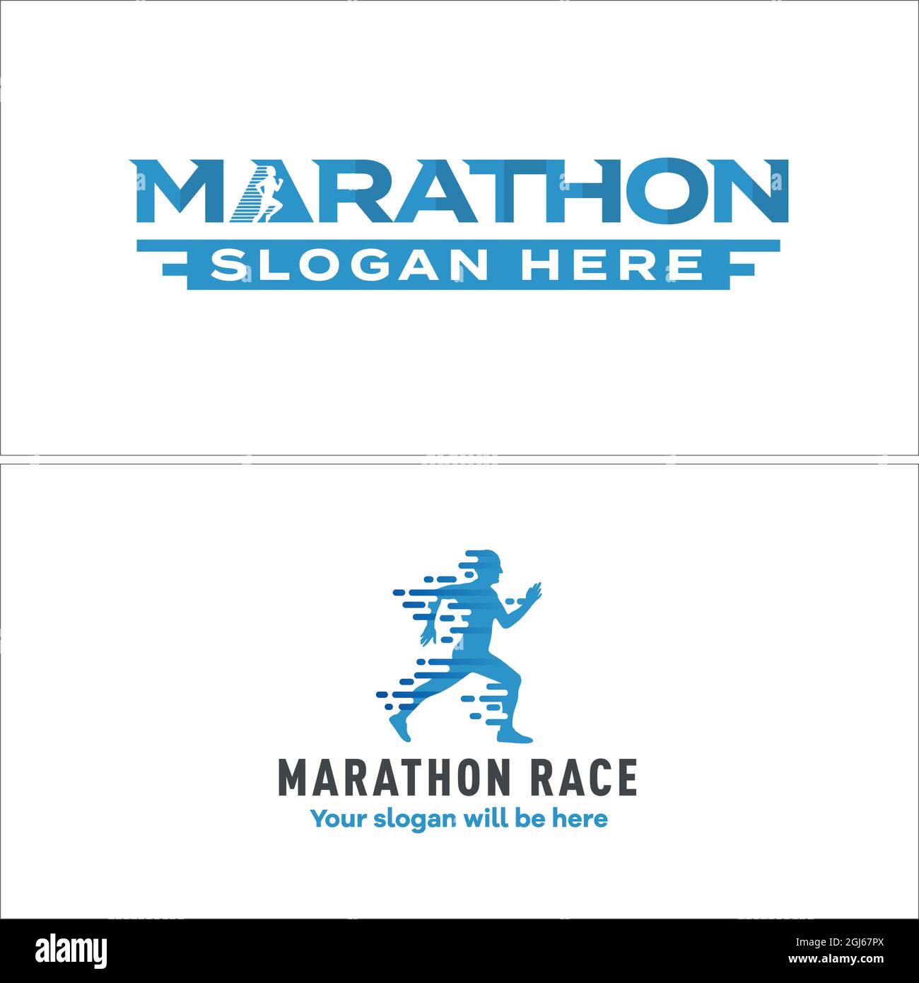Logo course à pied pour marathon sport Illustration de Vecteur